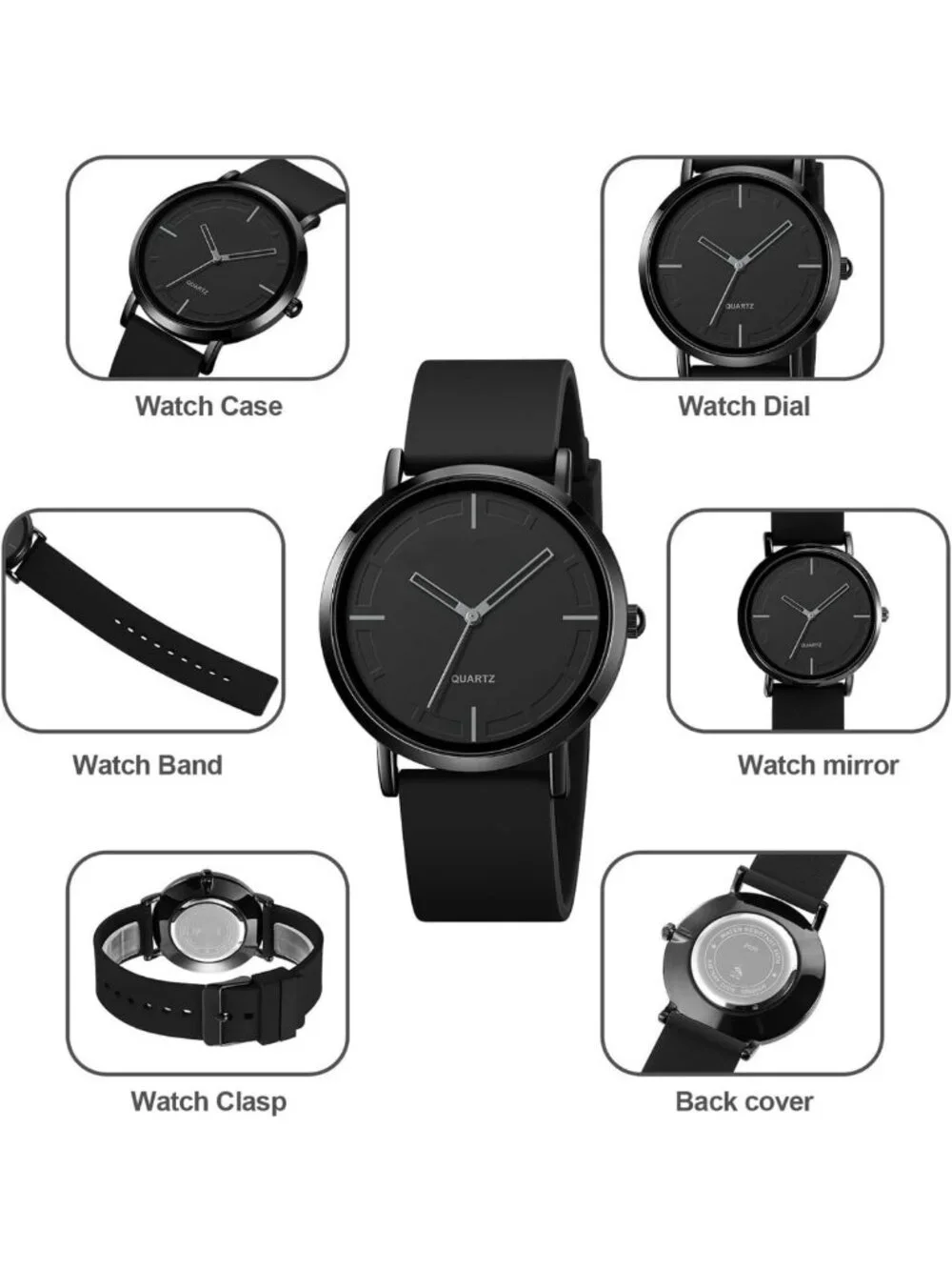 Stylish Waterproof Analog Quartz Watch with Silicone Strap for Men & Women